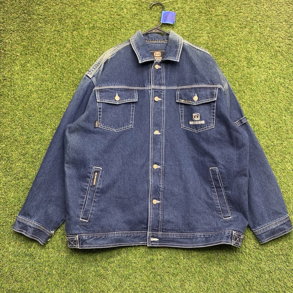 Musso Platium Denim Chore Jacket Mens 2XL Long Barn Stylish y2k 2000s JNCO 90s